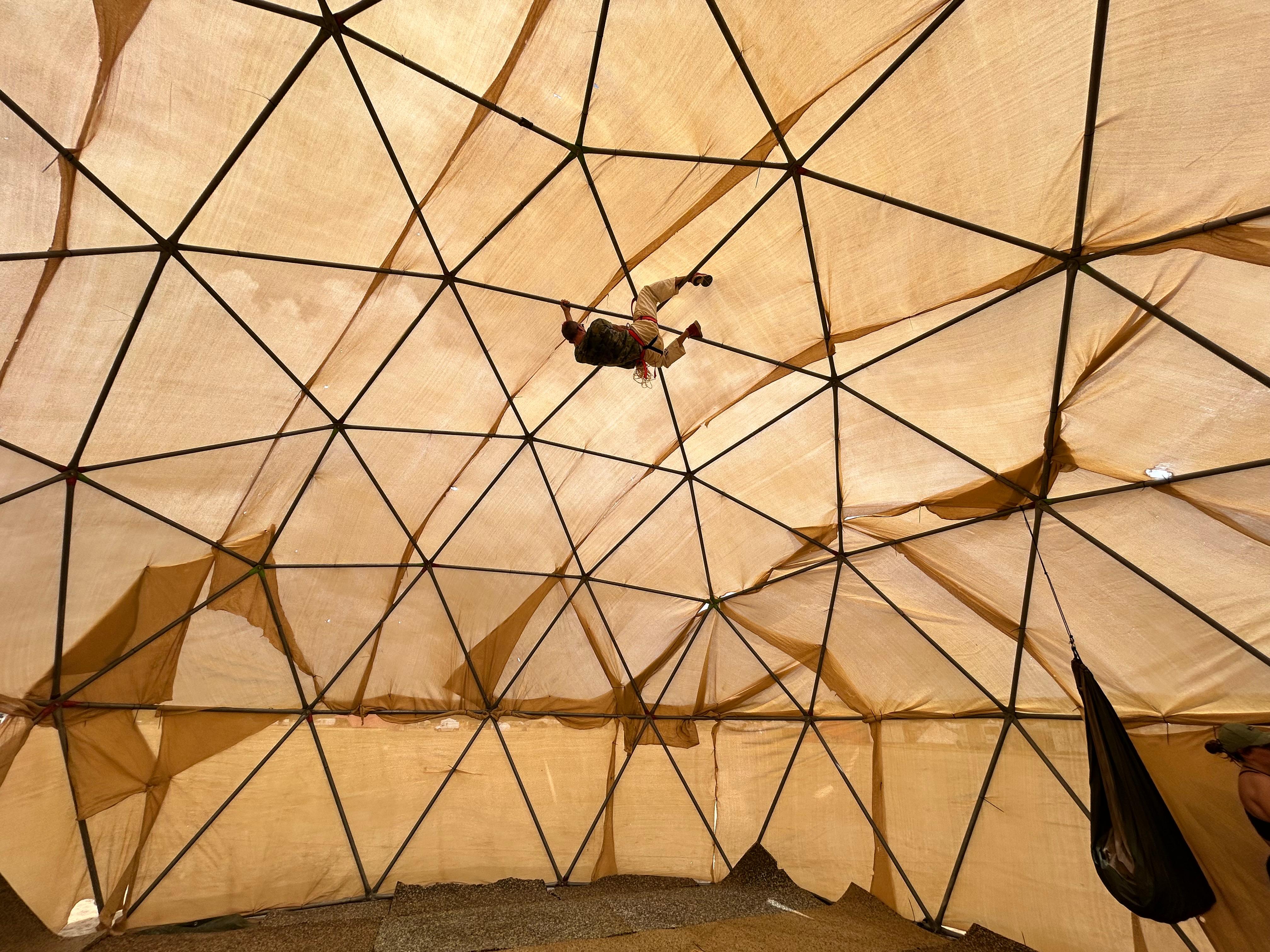 Inside the geodesic dome at Barrio YES!